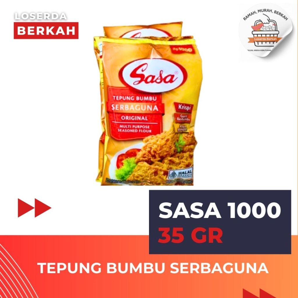 

Tepung Bumbu Sasa Serbaguna 1000 35 Gr – 1 Renceng Isi 10 Bks