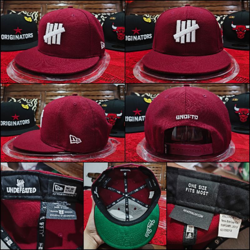 TOPI 9FIFTY UNDEFEATED X NEW ERA RED (SIZE: OSFM, ORIGINAL AUTHENTIC NEW ERA)