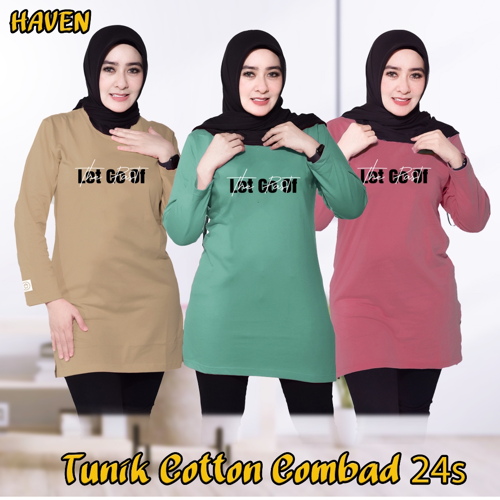 Tunik Kaos - Tunik Muslimah - Tunik Kekinian - Tunik Kaos Muslimah-Tunik Wanita Lengan Panjang