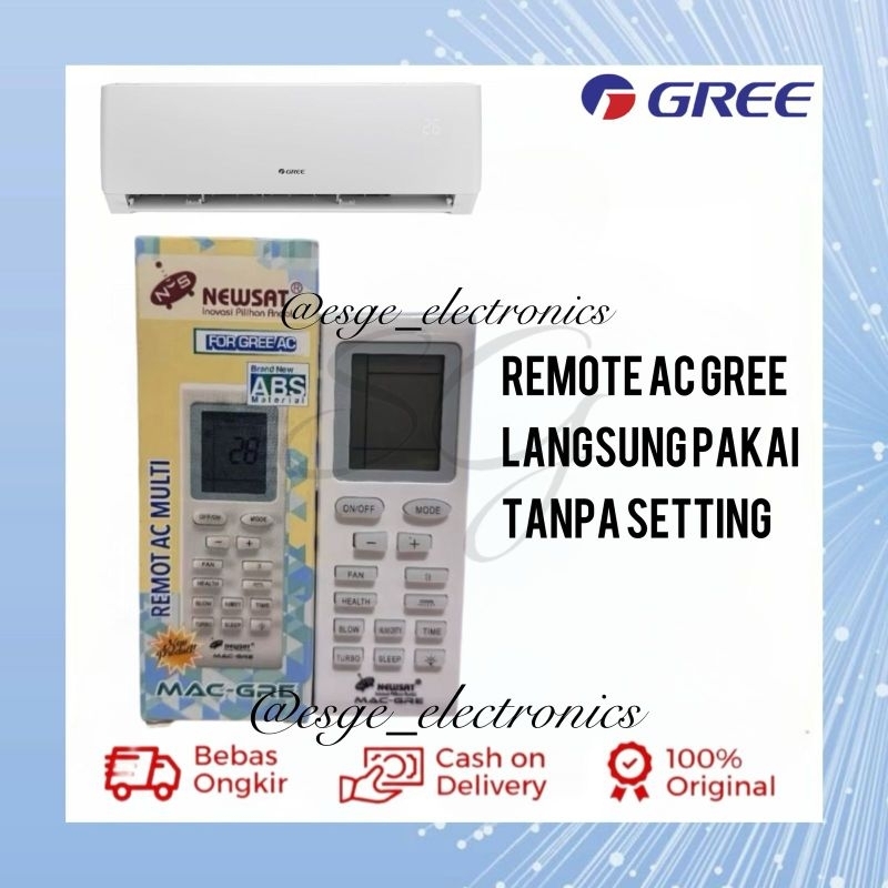 ORIGINAL REMOTE AC GREE NEWSAT REMOT AC GREE RIMUT AC GREE RIMOT AC GREE UNIVERSAL SEMUA KODE AC GRE
