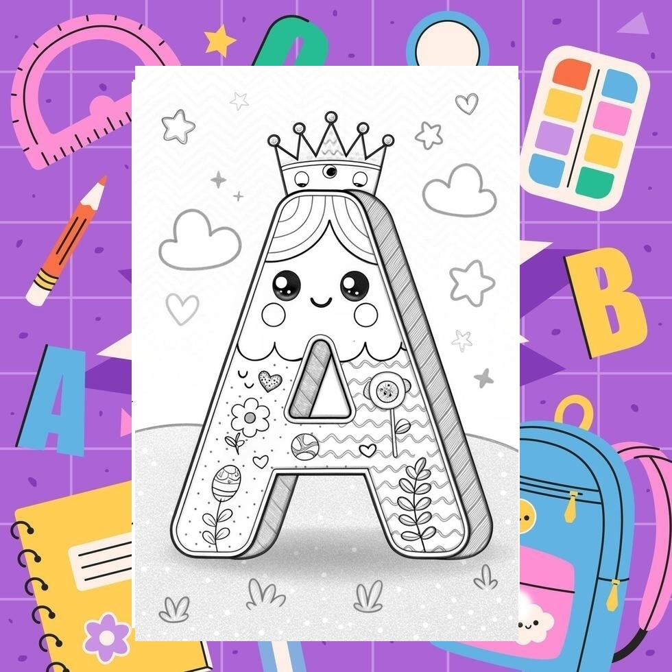 

Kertas Gambar Mewarnai anak tema Alfabet