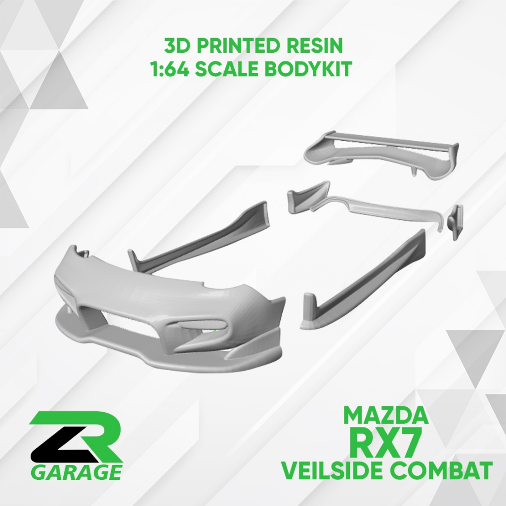 Bodykit Mazda RX7 Veilside Combat Hotwheel 1:64 scale / Bodykit Miniscale / Aksesoris diecast