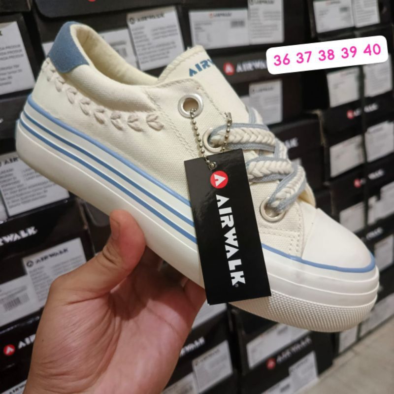 Airwalk White Blue Sneakers Wanita 100% Original Resmi Store