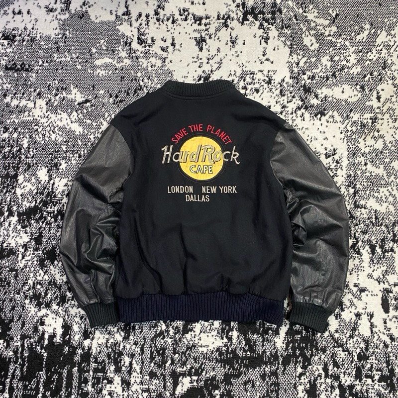 HARDROCK CAFE VINTAGE VARSITY LEATHER BLACKJACKET