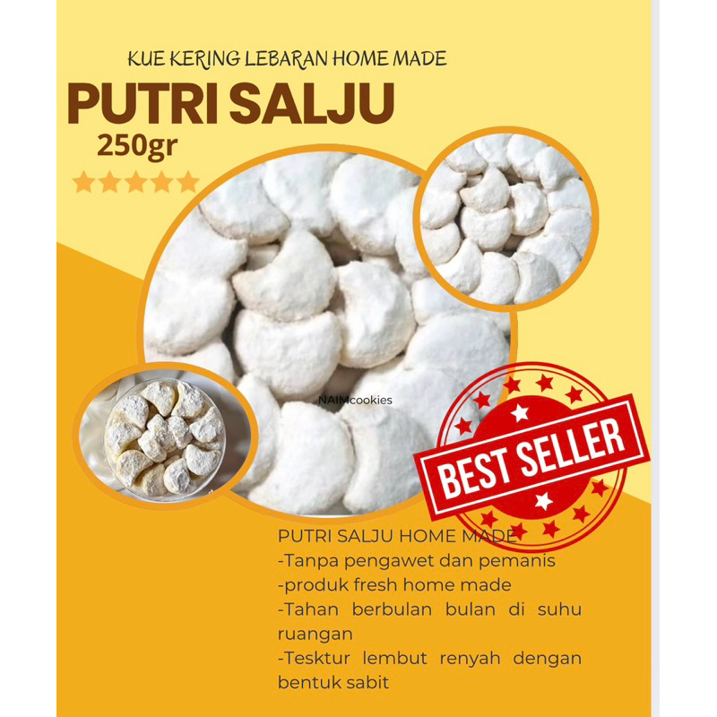 

PUTRI SALJU 250g KUE KERING LEBARAN HOME MADE ENAK LEMBUT LEZAT BEST SELLER JAJANAN LEBARAN ROTI LEBARAN IDUL FITRI 2025 HAMPERS KUE KERING PARCEL KUE KERING NASTAR KASTENGEL