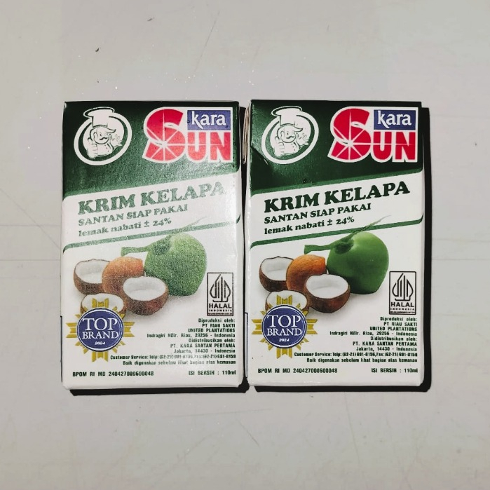 

Sun Kara Santan Siap Pakai Isi Bersih 110ml Krim Kelapa Lemak Nabati Halal