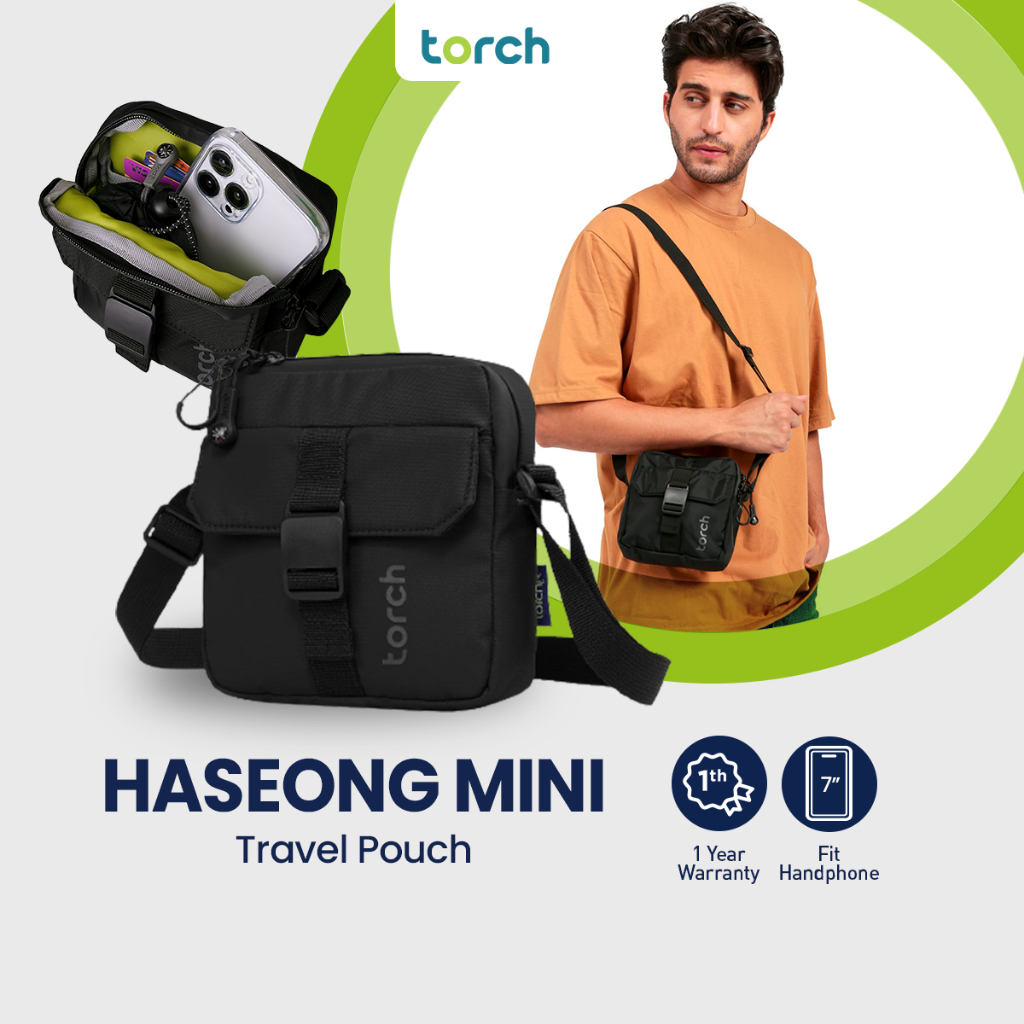 TORCH Haseong Mini Tas Selempang Bahu Pria Wanita Unisex Ringan Anti Air - Sling Bag Travel Pouch Wa