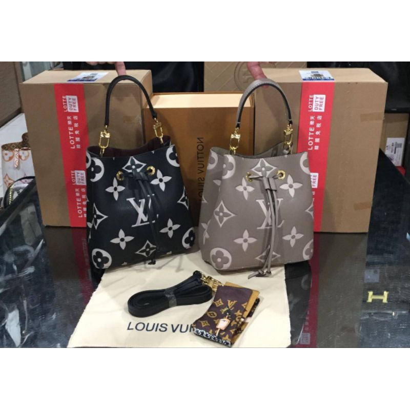 LV Neo Noe Bicolor Empreinte Leather Bag M45555 / M46581 with Magnet Box (Double Box) + Twilly *Ada 