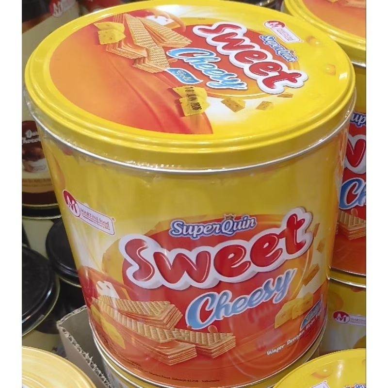 

Superquin wafer kaleng vanilla & cheese 300gr ih paket set hampers parcel parsel lebaran idul fitri