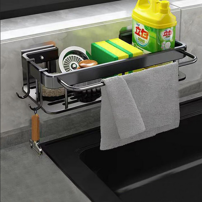 Rak Gantung Dinding Serbaguna Organizer Kamar Mandi Cuci Piring Dapur Wastafel Sink Cuci Piring / Ra