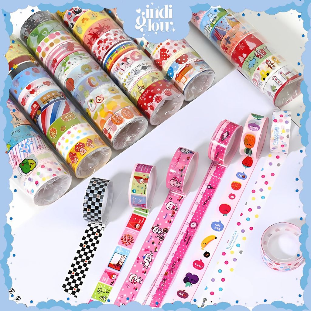 

IG Isolasi Fancy kado Per Pcs Solatip Gambar Warna-Warni Solasi Bungkus Kado Selotip Fancy Roll