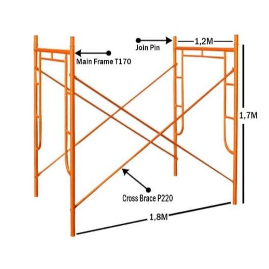 SEWA SCAFFOLDING BULANAN / STEGER / Scaffolding Set 170 cm dengan Catwalk