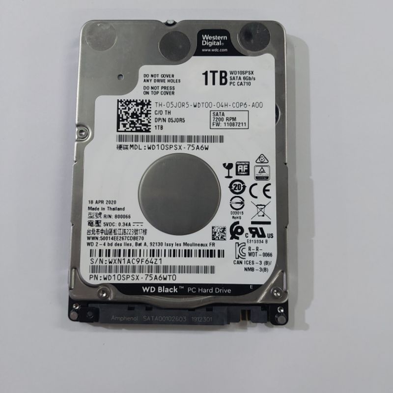 Hard Disk HD HDD Hardisk Harddisk Laptop 1TB WD Black 2.5inch Sata Internal Second ORI