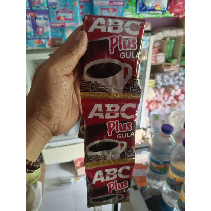 

KOPI ABC PLUS Kopi+Gula 1 Renceng isi 10 Pcs