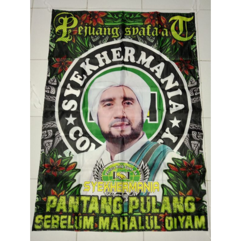 READY STOCK BENDERA SHOLAWAT HABIB SYEKH IJO SORBAN UKURAN 120X80 TERMURAH COD