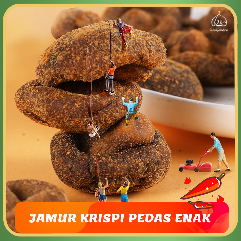 

QH LuckymoreHALAL Jamur Renyah Rasa Pedas 48g - Keripik Jamur Pedas Gurih, Lezat & Sehat Camilan