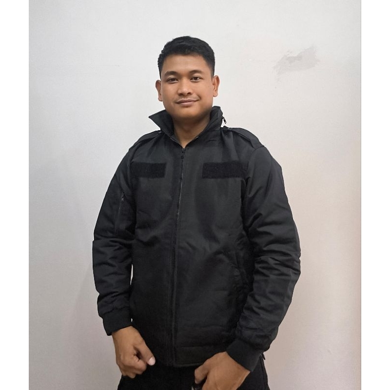 JAKET BOMBER ASLI JATAH POLRI WARNA HITAM /JAKET ORIGINAL POLRI -M
