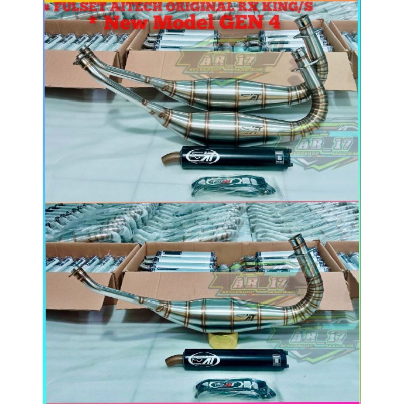 Knalpot Racing AITECH ORIGINAL New GEN 4 FULSET Stainles FREE Kaos Type PDK Repsol Yamaha RX king RX