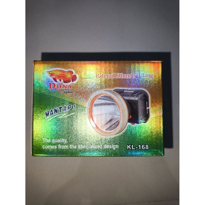 Headlamp Dony type KL-168, Senter kepala LED Dony 10 watt, cahaya putih dan kuning