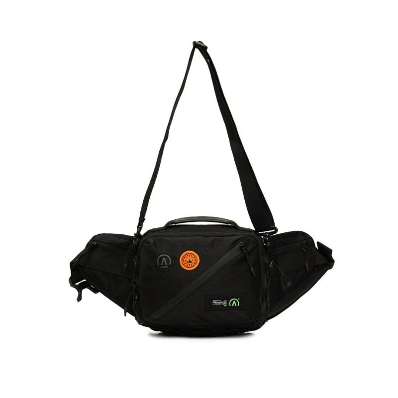 TAS SELEMPANG WAISTBAG BLOODS ACTV WODER BLACK ORIGINAL.