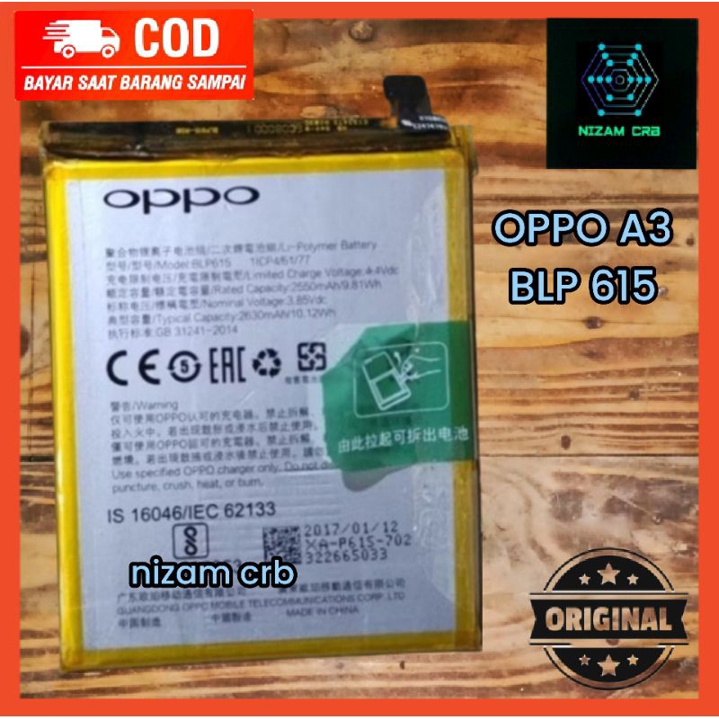 Baterai Battery Batre OPPO Neo 9 A37 A37F BLP615 Original Copotan ( second )