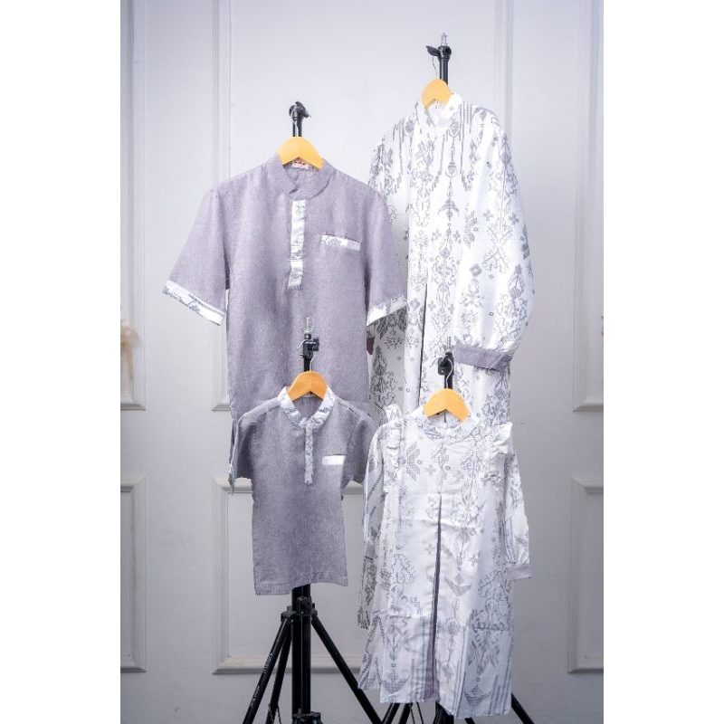 FADISA - Family Set Sarimbit/Famset Lebaran Couple Keluarga Bahan Gamis Di*r Silk dan Koko Madinah F