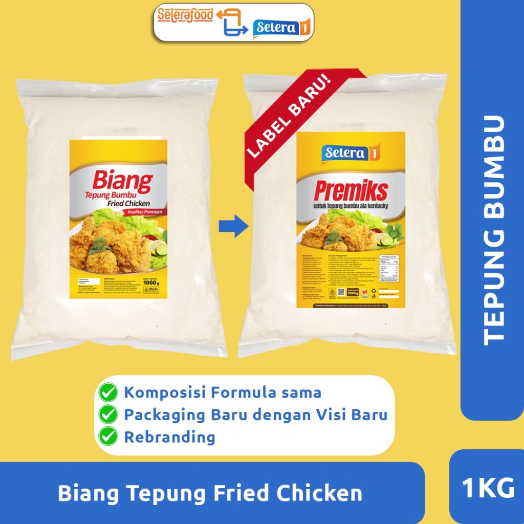 

Biang Tepung Bumbu Fried Chicken Premium 1kg Merk Selerafood