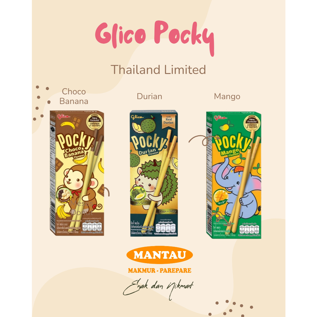 

[ready stock] Glico Pocky thai thailand bangkok limited edition durian/ choco banana/ mango