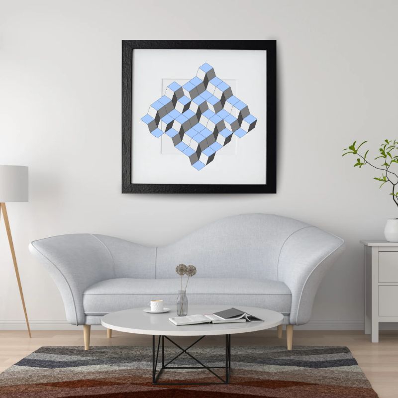 Hiasan dinding ilusi dimensi produk digi wall art