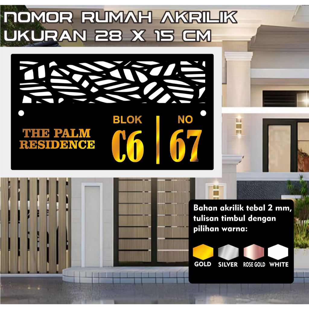 NOMOR RUMAH TULISAN TIMBUL / NOMOR RUMAH AKRILIK AESTHETIC / PAPAN NOMOR RUMAH TULISAN TIMBUL AKRILI