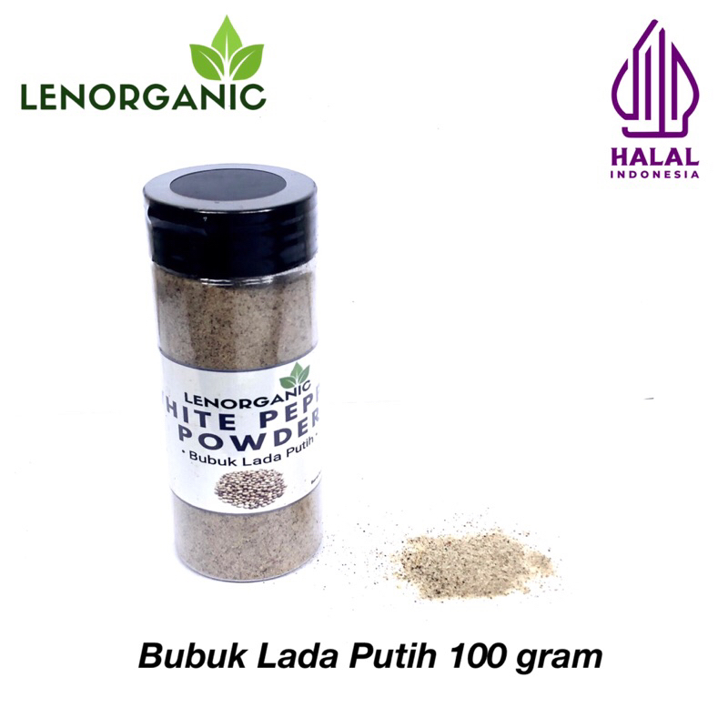 

LENORGANIC | Botol Bubuk Lada Putih / White Pepper Powder / Merica Lada Putih 100 gram