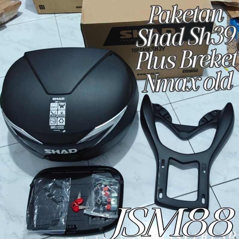 Paketan Box Shad Sh39 Sh 39 Polos Plus Bracket Breket Box Nmax new Nmax old