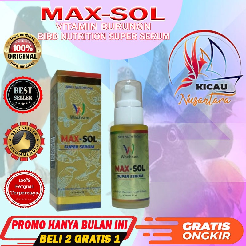 MAX - SOL Vitamin Semua Jenis Burung Murai Pleci Lovebird Kenari Cucak Ijo Kecer Anis