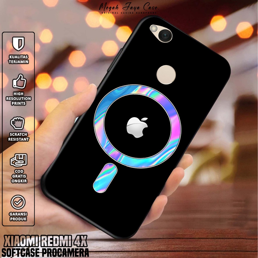 Softcase Xiaomi Redmi 4X - Case Hp Xiaomi Redmi 4X Motif Logo Magsafe - Silikon Hp Xiaomi Redmi 4X -