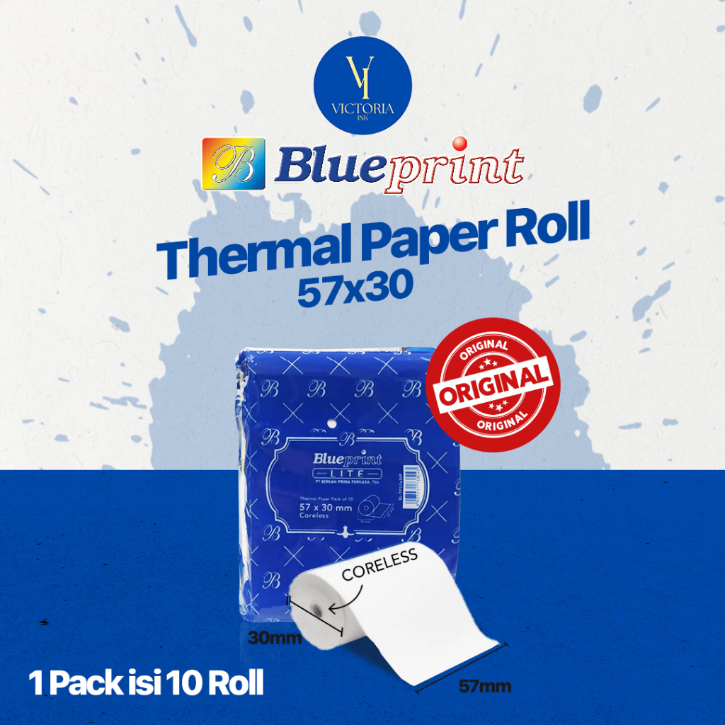 

Kertas Thermal 57×30 57x30 EDC Thermal Blueprint Printer Lite 58 - Cocok Untuk Printer Mini 58mm 57mmx30mm EDC POS BRI PPOB Coreless