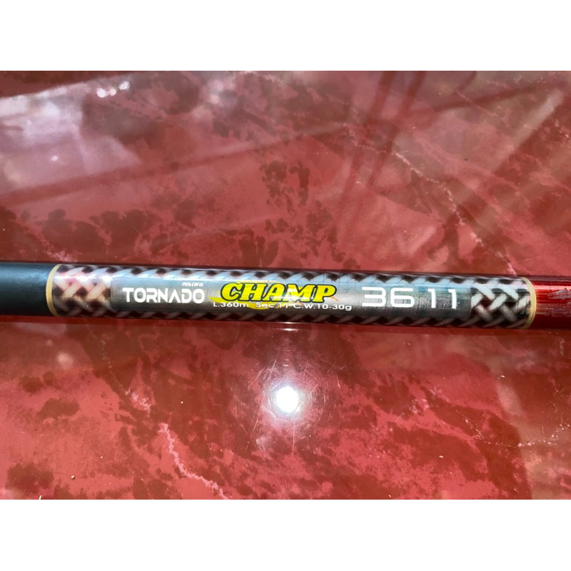 TEGEK TORNADO CHAMP 3611 | Joran Pancing Carbon Premium | Ringan & Ekstra Kuat | Cocok Mancing Air T