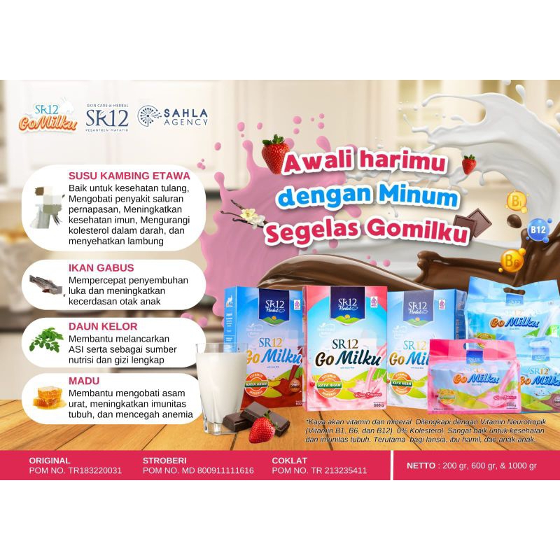 

TERLARISS!! SUSU KAMBING ETAWA BUBUK GOMILKU SR12 HALAL HERBAL BPOM AMAN BUMIL BUSUI REKOM UNTUK KESEHATAN TUBUH