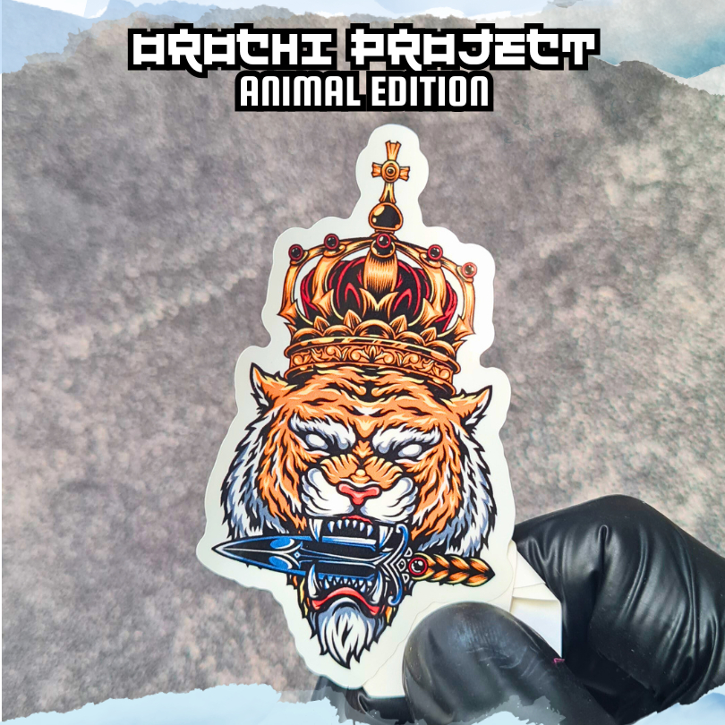 

Sticker Stiker Tiger With A Crown Special Edition Vinyl Glossy Anti Air HP Laptop Tumbler Motor Helm