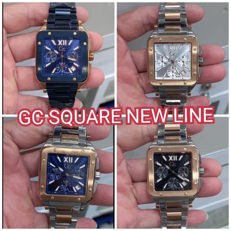 JAM TANGAN GC GUESS COLLECTION WANITA KOTAK SILVER ROSEGOLD SQUARE