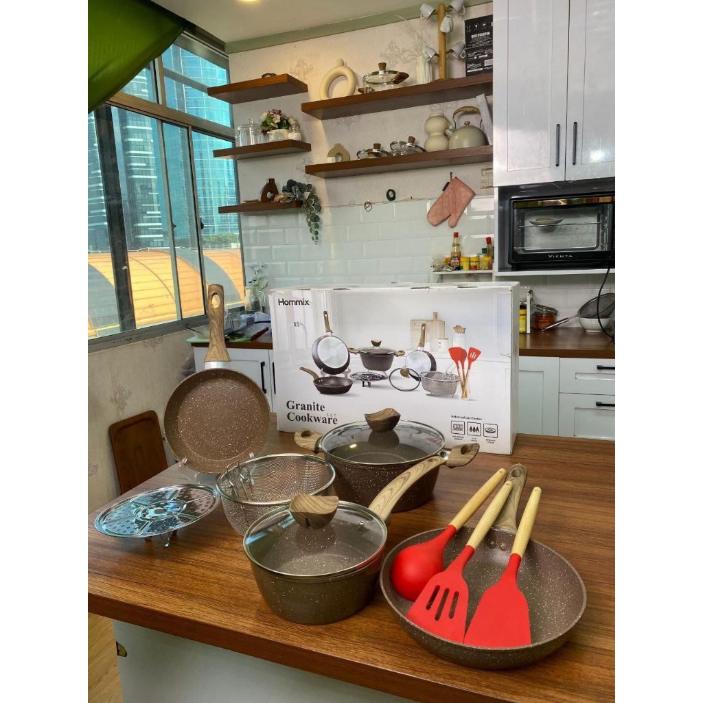 HOMMIX GRANIT COOKWARE (PANCI PREMIUM TEBAL BAHAN GRANIT ANTI LENGKET)