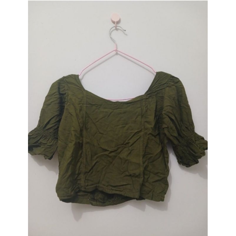 crop top army green