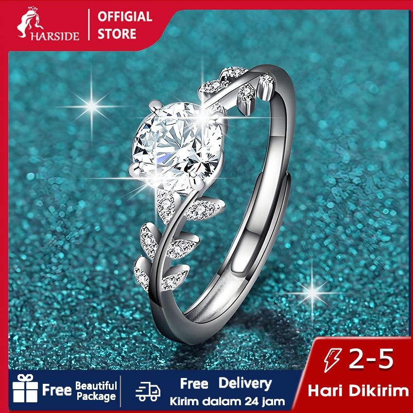 【Free Gift Box】Harside Jewel Cincin Duri rambut yang bersatu Cincin kawin Pria Wanita Aksesoris Cewe