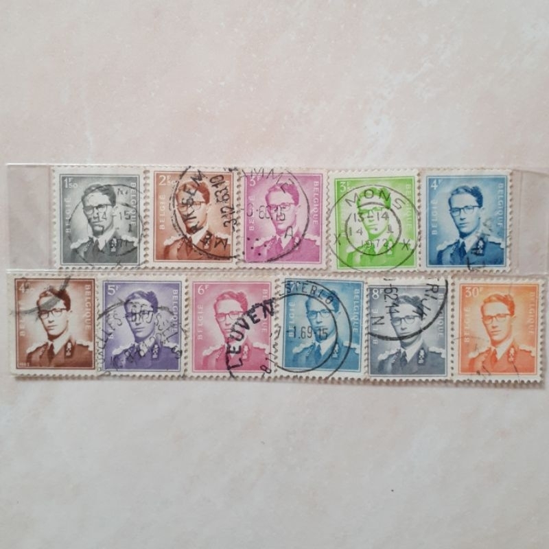 

Perangko Belgia King Baudouin Tahun 1930-1993 set 11pcs - perangko luar negeri