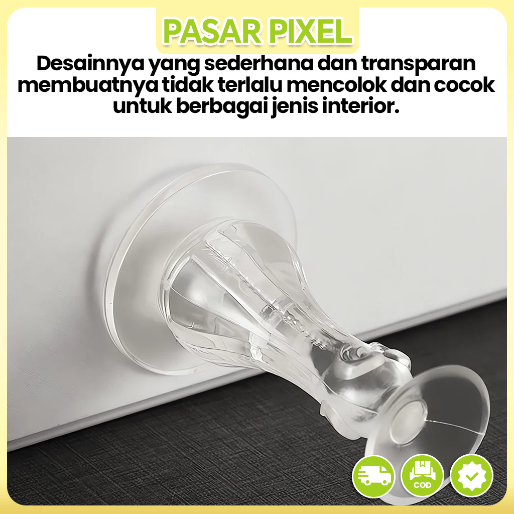 Pengisap Pintu Transparan Penghenti Pintu Bebas Pukulan Pengisap Pintu Silikon Penyangga Senyap Pega