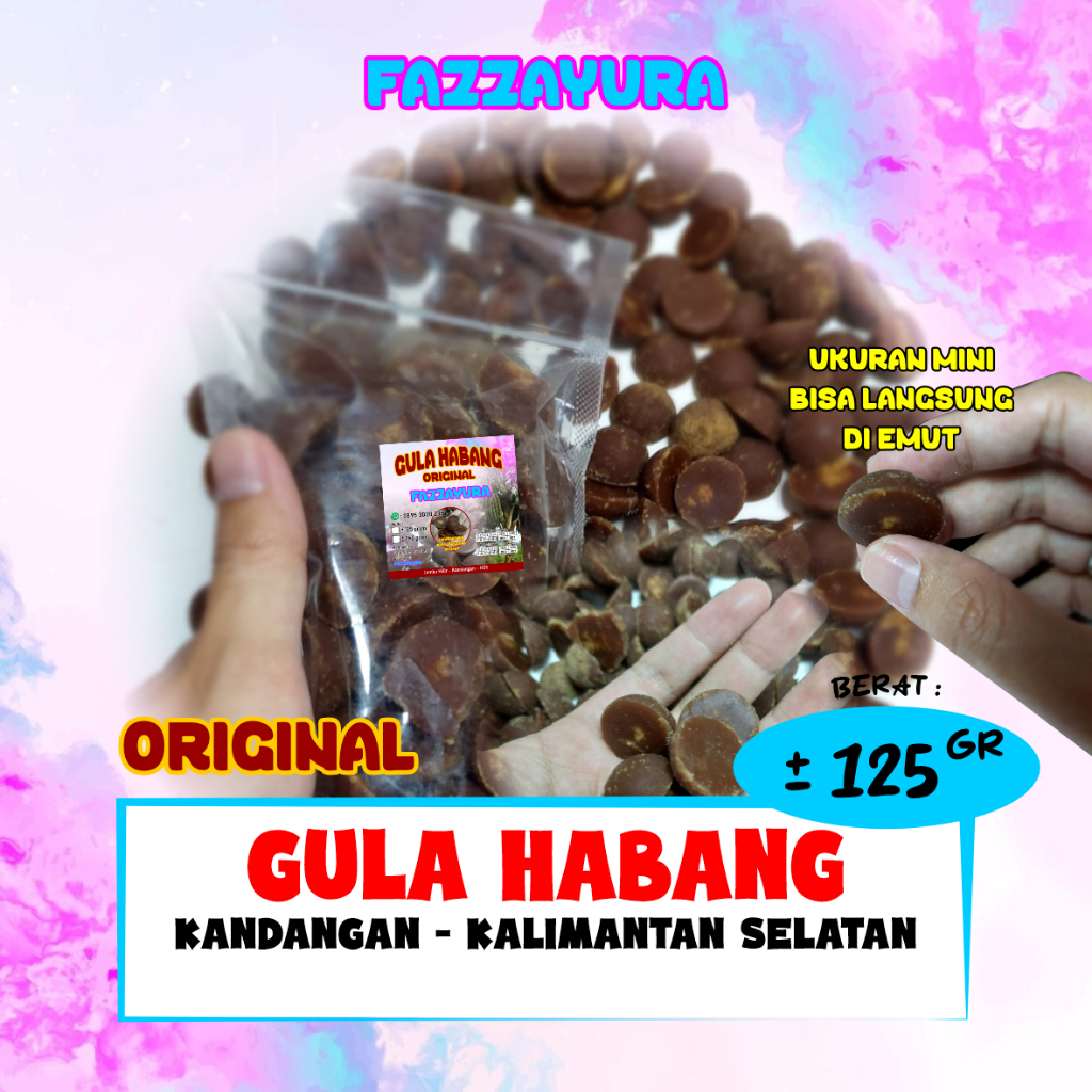 

GRATIS ONGKIR | 125 GR GULA HABANG / GULA AREN ORIGINAL UKURAN MINI