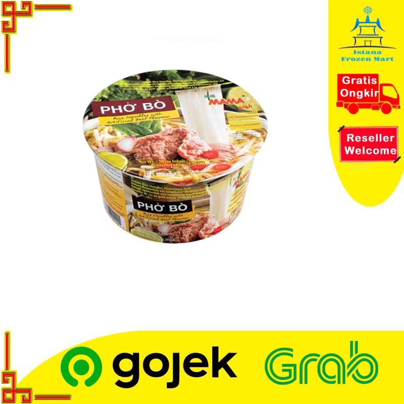 

Kwetiau Pho Bo Rice Noodles Beef Flavour 65gr - MAMA