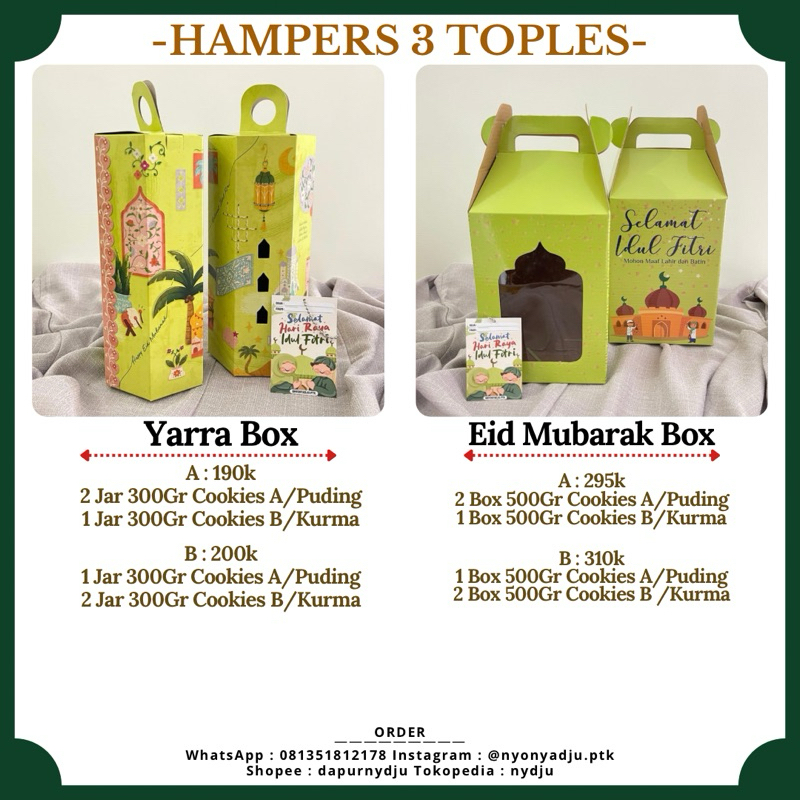 

Hampers idul Fitri Isi 3 Toples /Hampers lebaran 2025 /Kue Kering Idul Fitri/Kue Kering Lebaran 2025