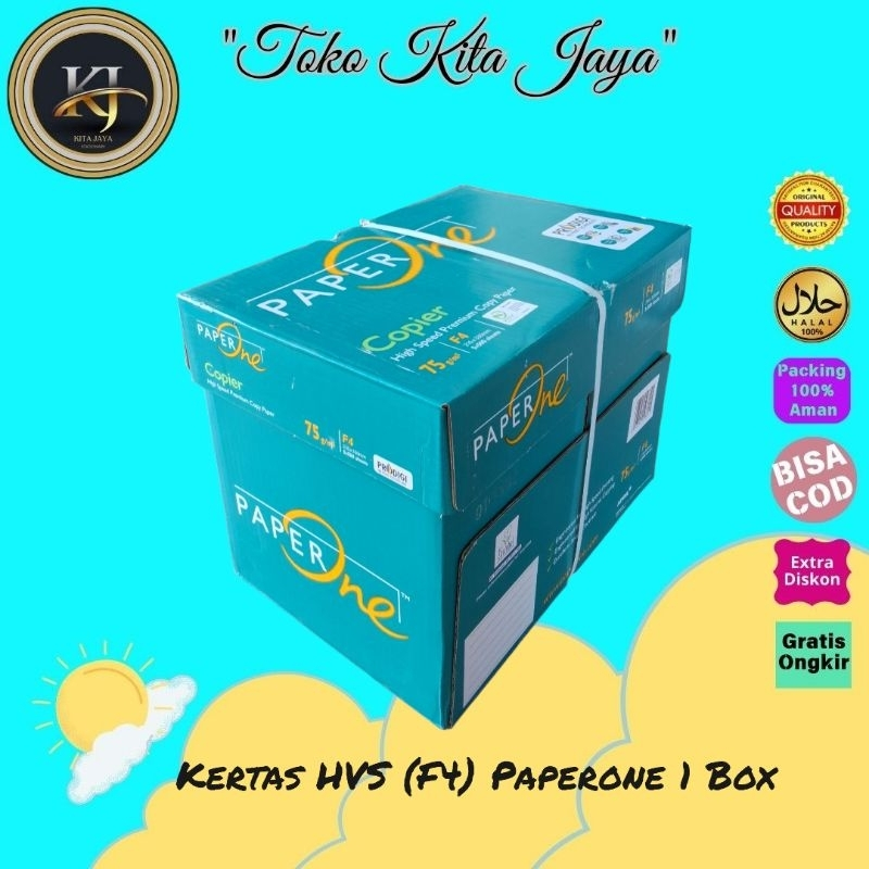 

Kertas HVS paperone F4 ( 1 Box )