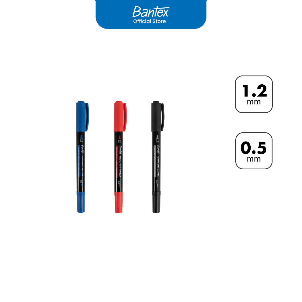 

Bantex Spidol Dual Tip Permanen / Permanent Marker Dapat Menulis Segala Permukaan BG5101