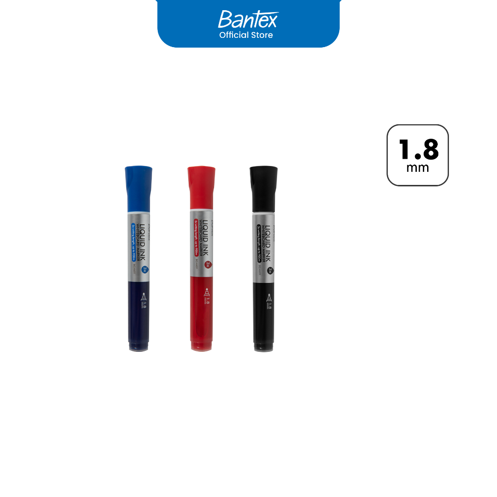 

Bantex Whiteboard Marker / Spidol Papan Tulis Tip 1.8 mm Garis Stabil BG4601